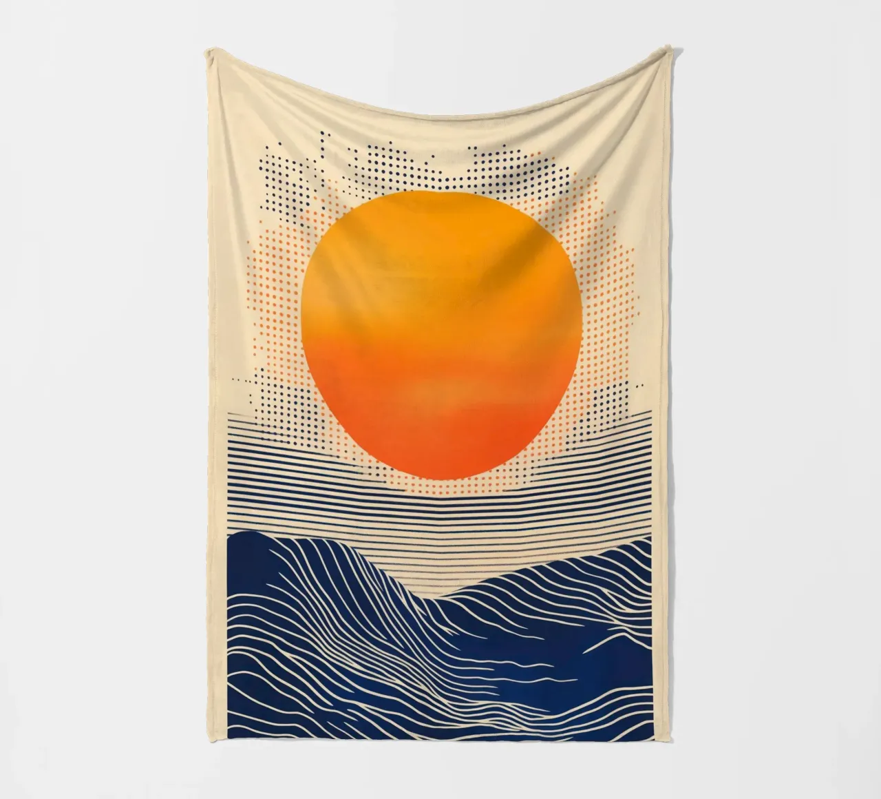 Digital Sunset By The Sea | Artprint coperta in pile da Autofocus