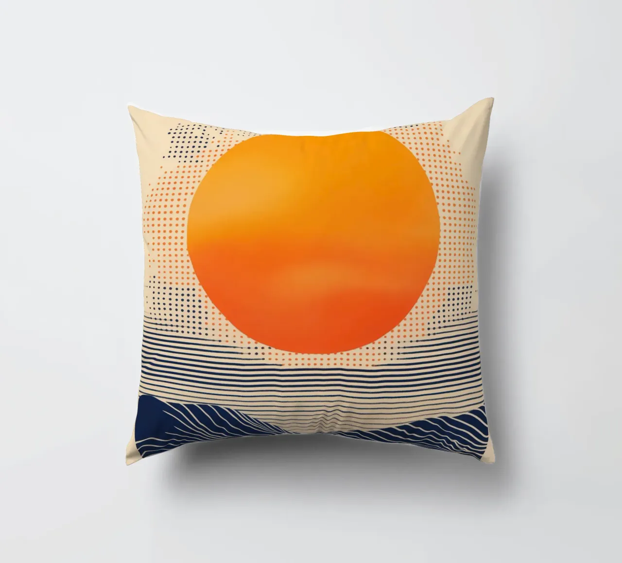 Digital Sunset By The Sea | Artprint cuscino da Autofocus