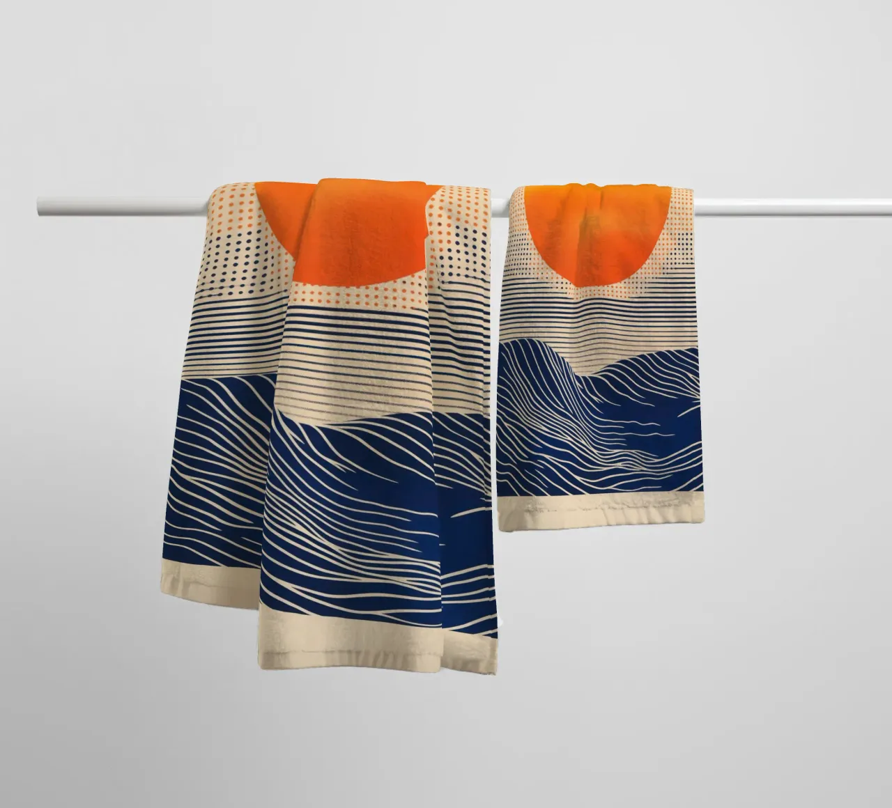 Digital Sunset By The Sea | Artprint asciugamano da bagno da Autofocus