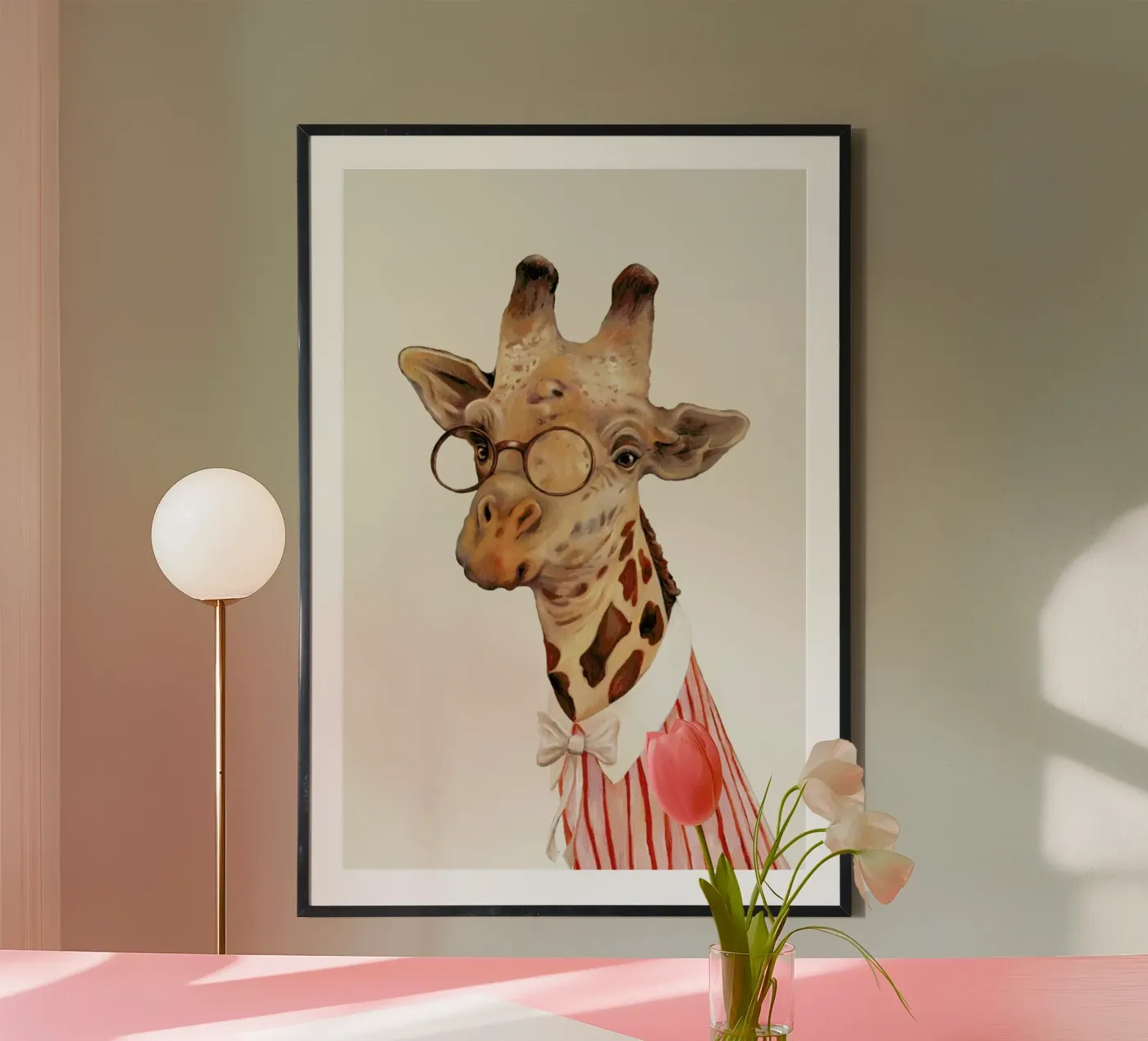 Ms Giraffe poster van Animal Crew
