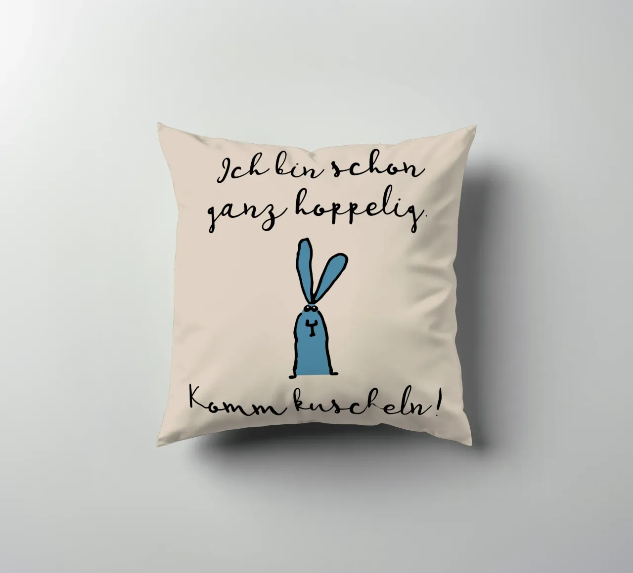 Coniglio blu cuscino da Face & Content