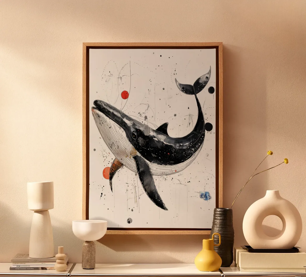 grappige walvis kunst canvas van Justyna Jaszke JBJart