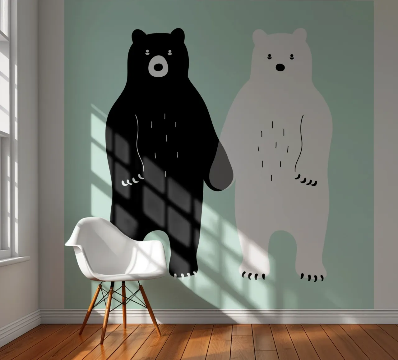 Two Bears fotobehang van Andy Westface