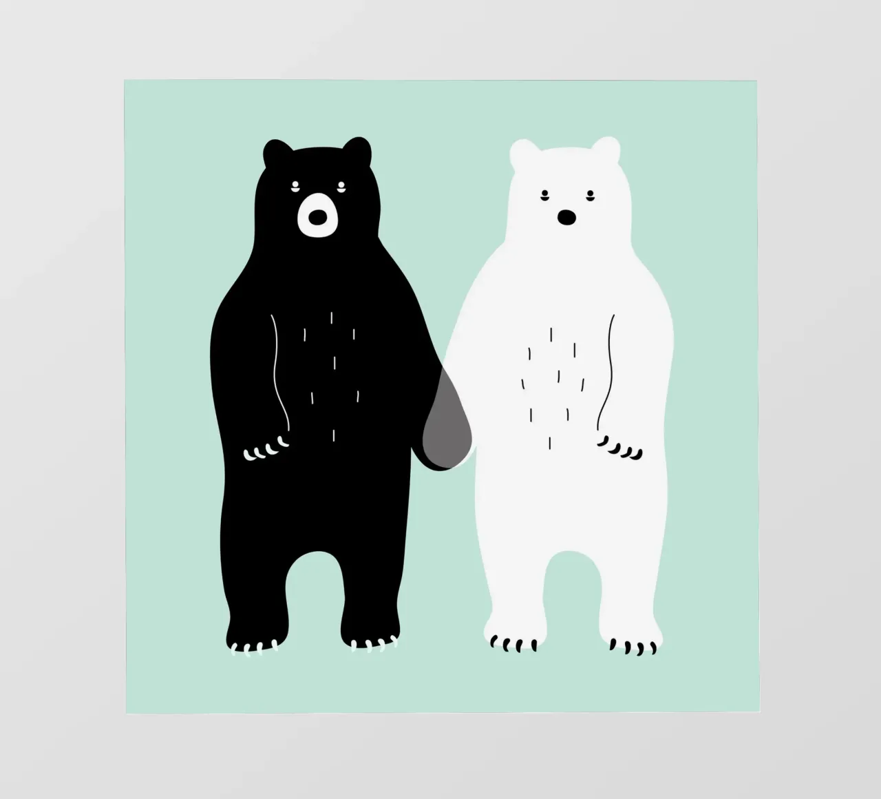 Two Bears fotobehang van Andy Westface