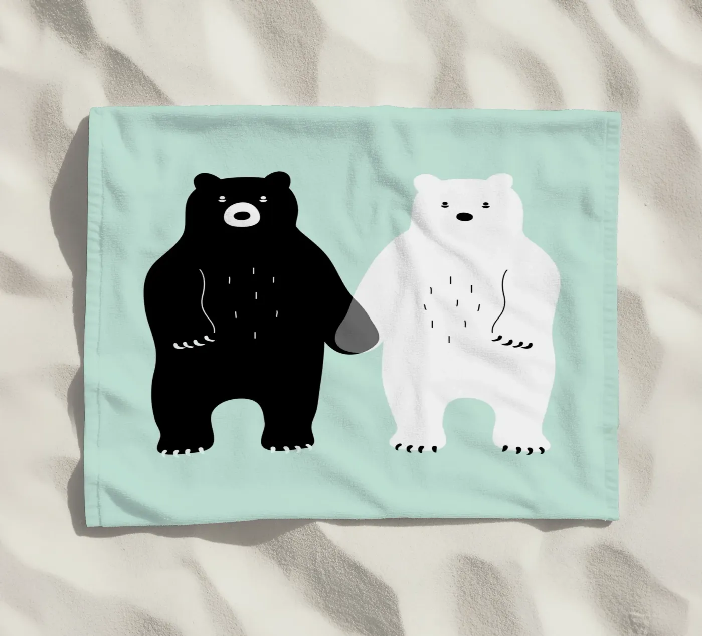 Twee Beren strandhanddoek van Andy Westface