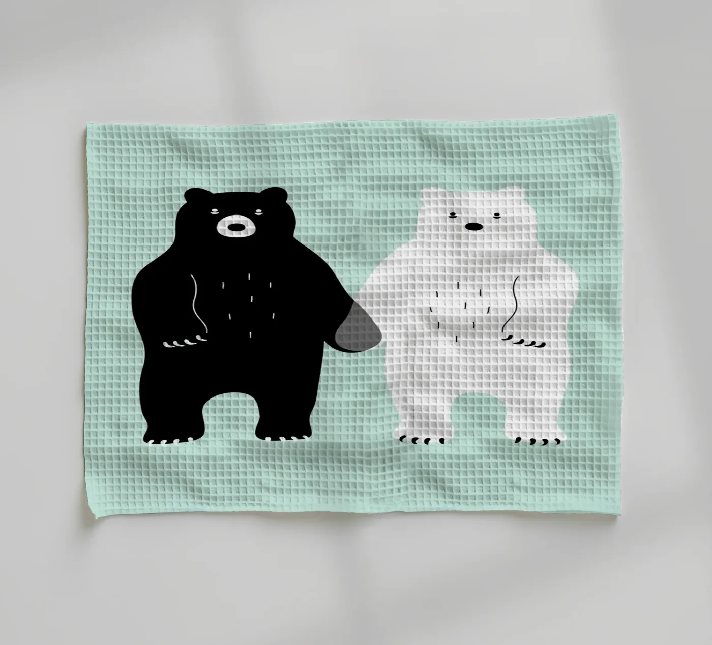 Two Bears tea towel by Andy Westface