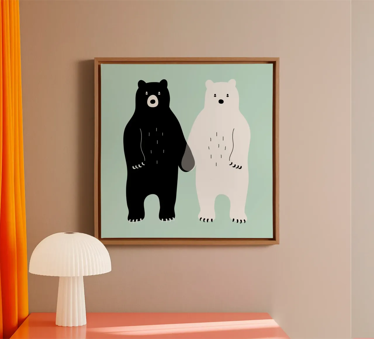 Twee Beren canvas met Baklijst van Andy Westface