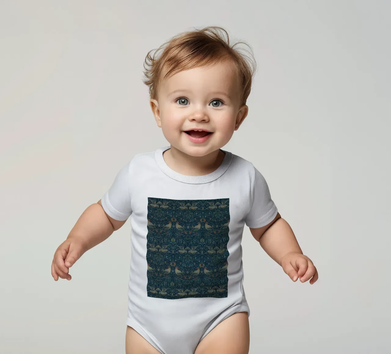 William Morris - Cartamodello Uccelli body neonato maniche corte da William Store