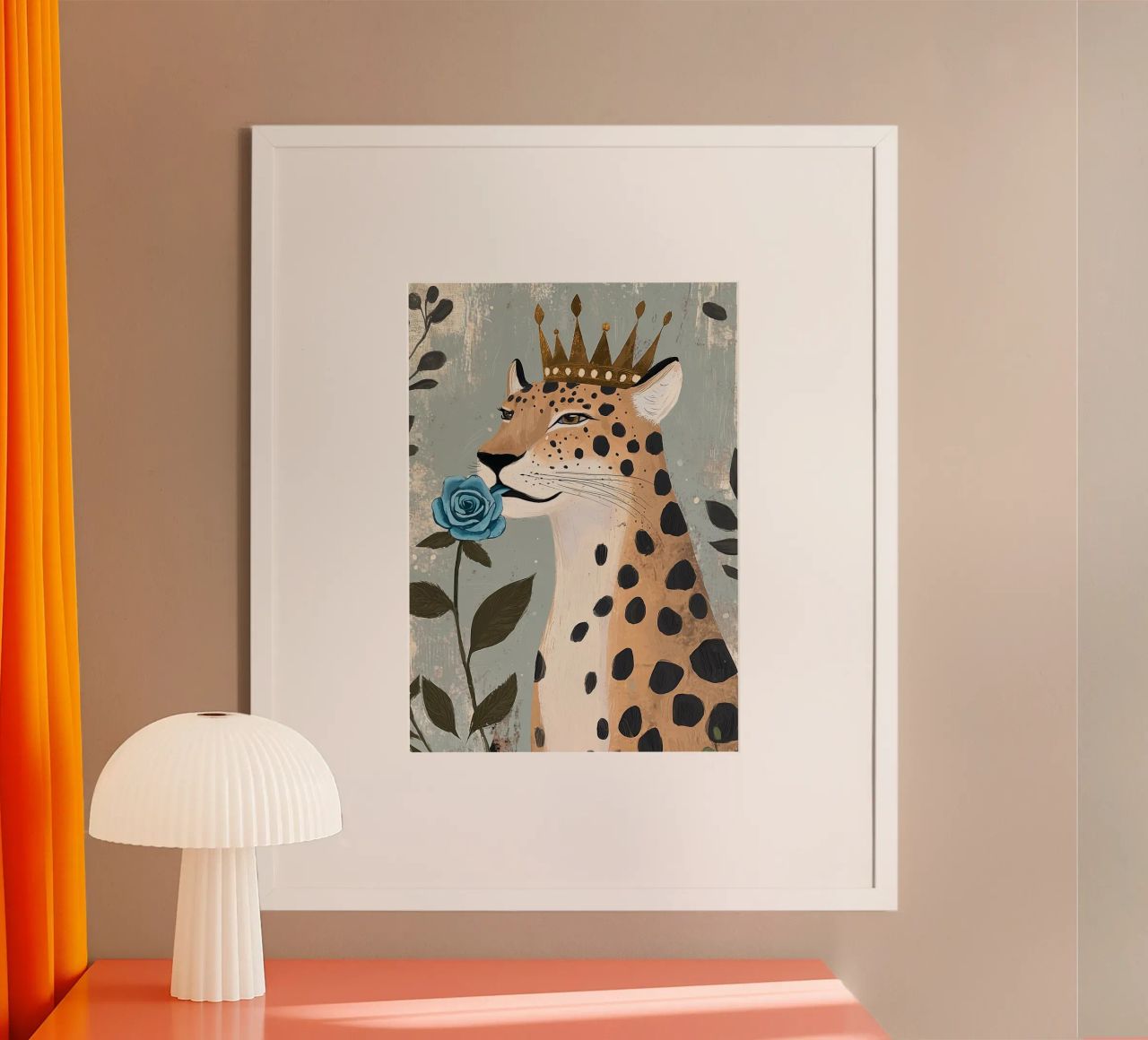 Gepard Poster, Abstrakte Boho Moderne Wandkunst für Kinderzimmer Poster von Boheme