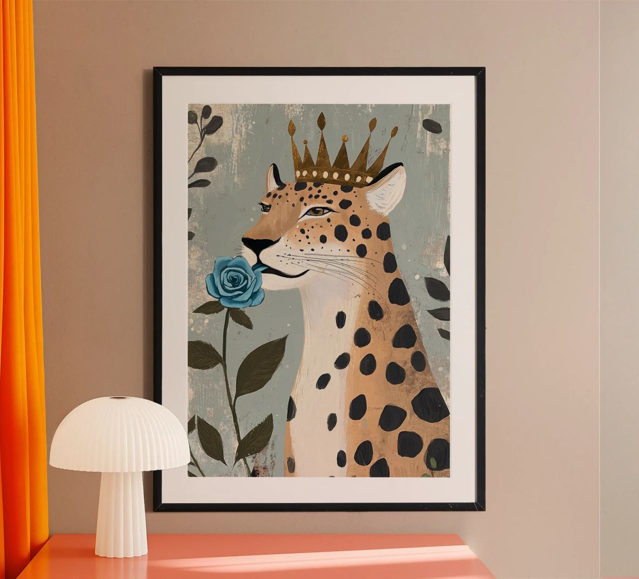 Gepard Poster, Abstrakte Boho Moderne Wandkunst für Kinderzimmer Poster von Boheme