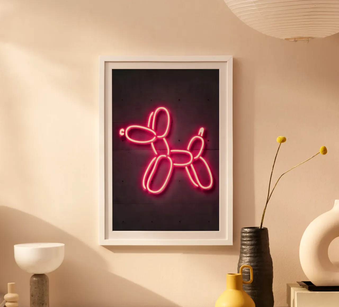 Balloon Dog poster con telaio in legno da Octavian