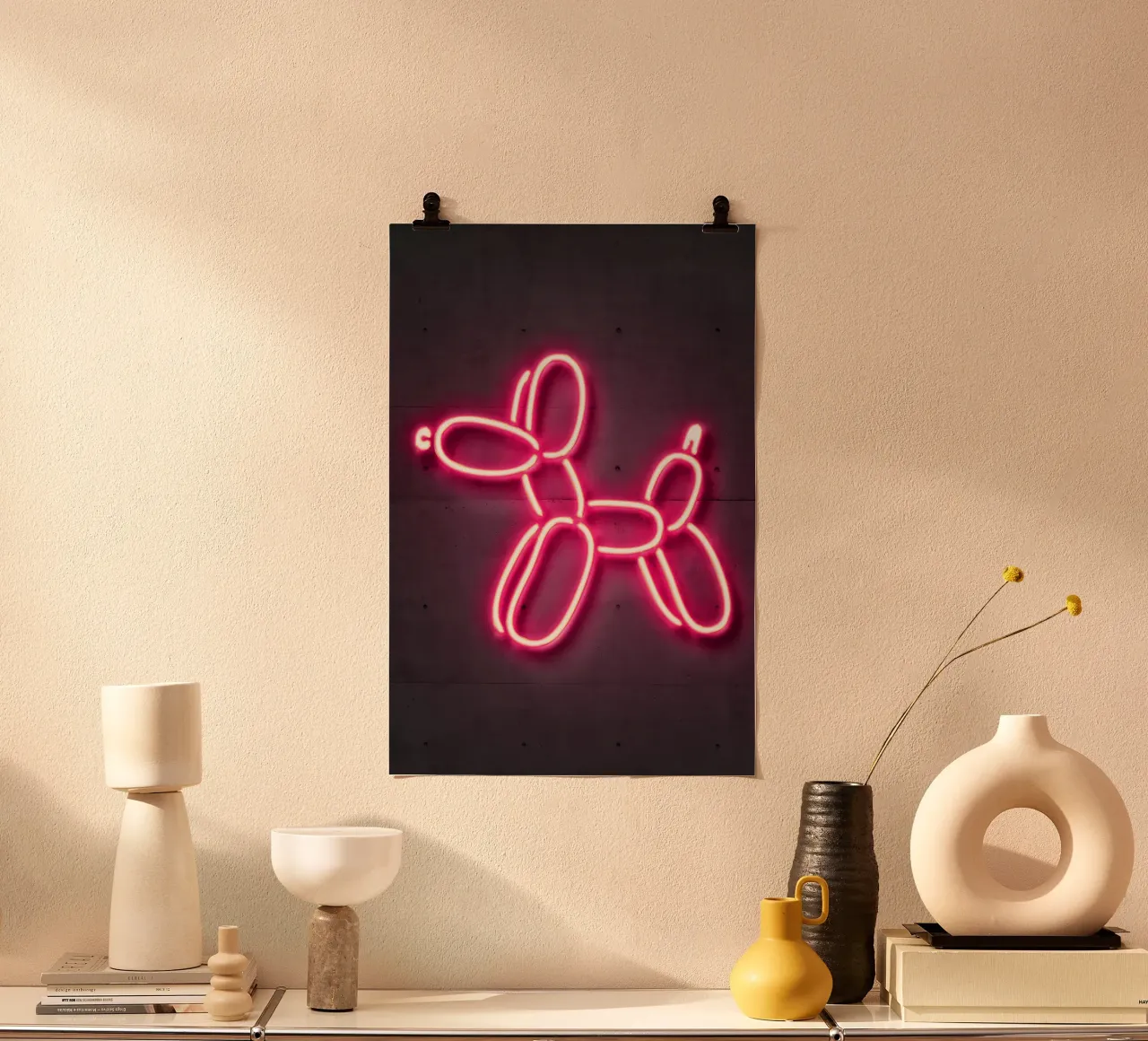 Balloon Dog poster con telaio in legno da Octavian