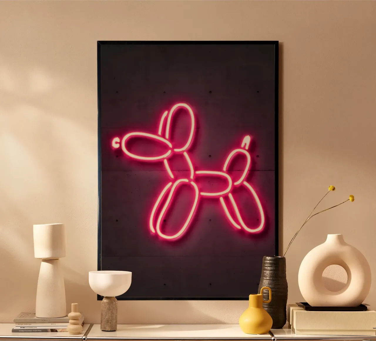 Balloon Dog poster con telaio in legno da Octavian