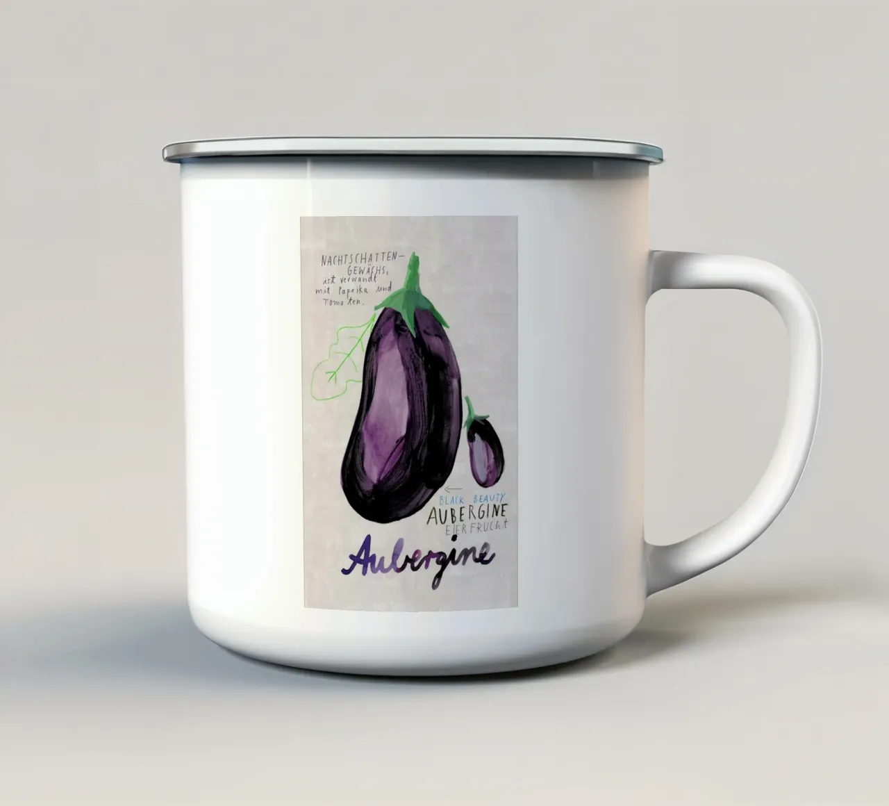 Aubergine tazza in smalto da Rinah Lang