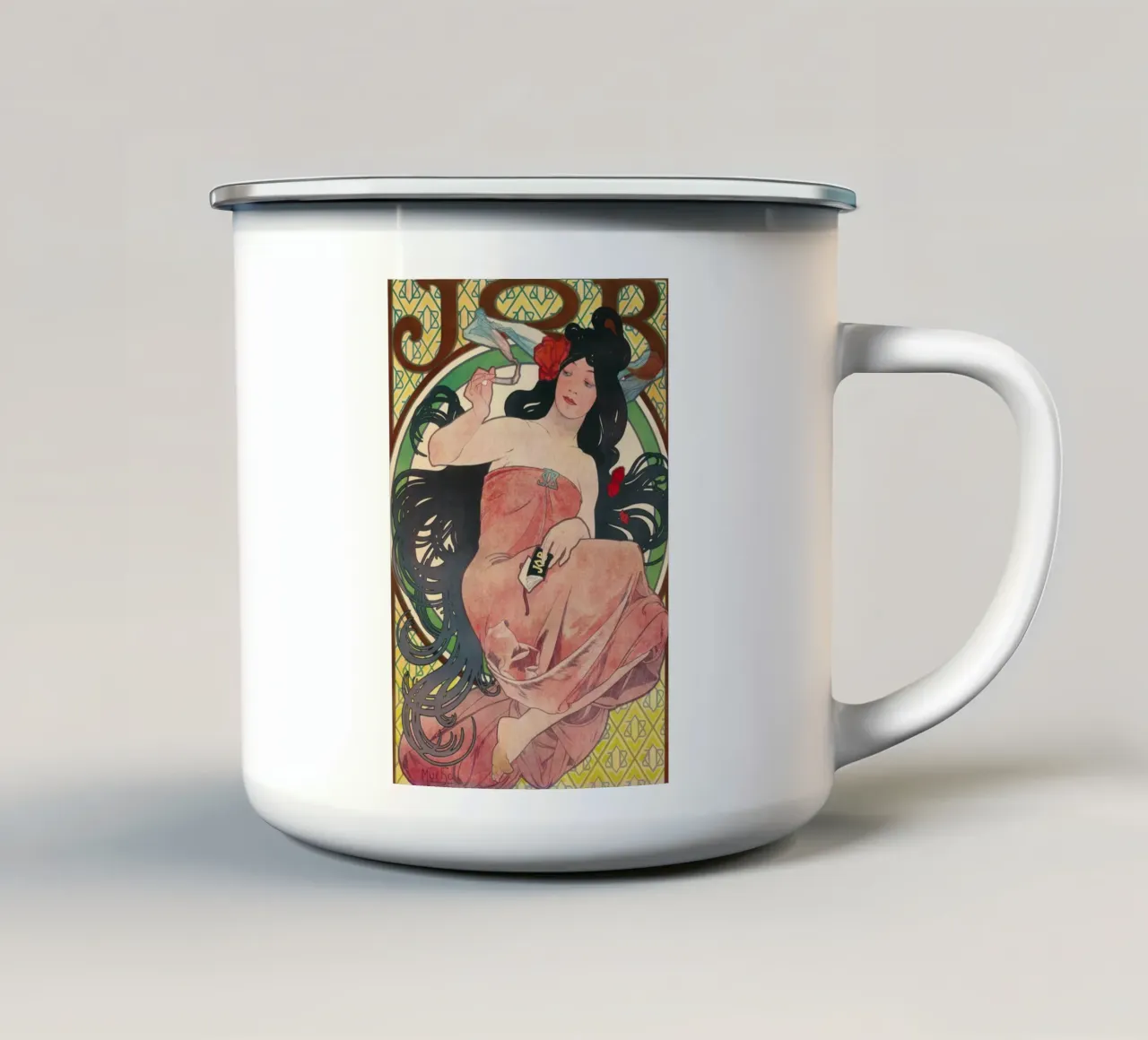 Alphonse Mucha - Lavoro tazza in smalto da Timeless Artworks