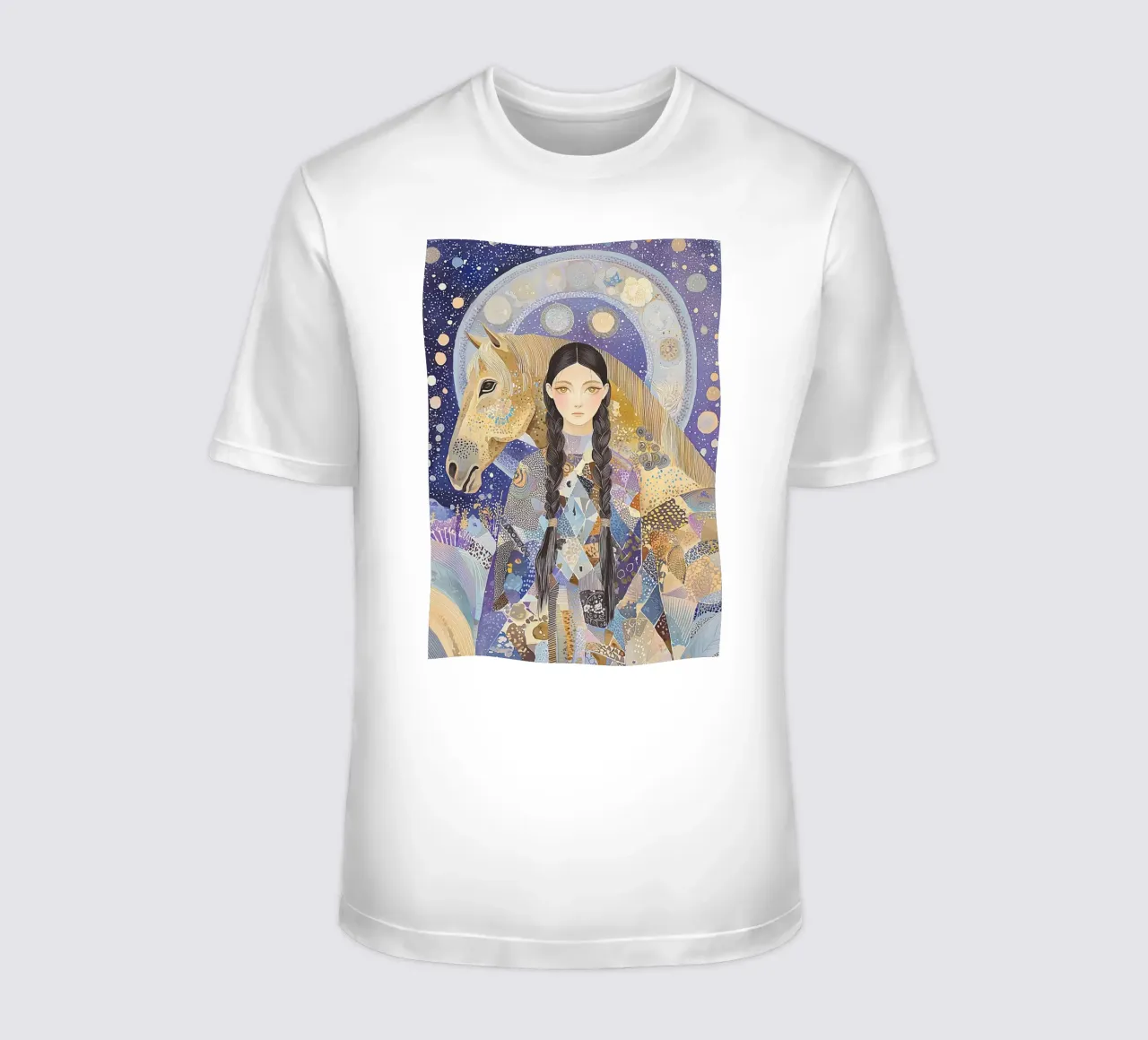 Boho Celestial Print, Horse Wall Art, Abstract Animal Art t-shirt by Boheme