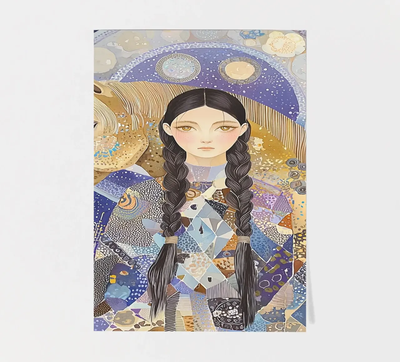 Boho Celestial Print, Pferd Wandkunst, Abstrakte Tier Kunst Stickerbogen von Boheme