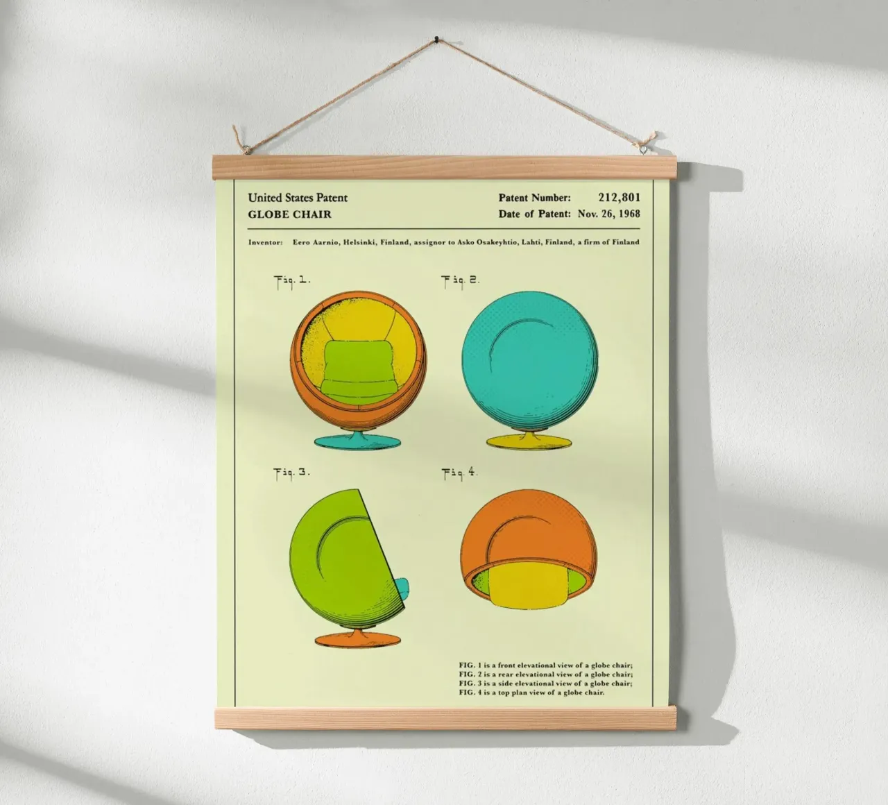 Globe Chair (1968) poster con telaio in alluminio da Jazzberry Blue