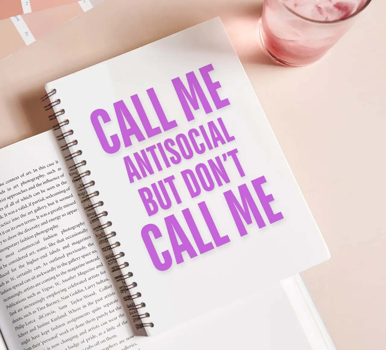 CALL ME ANTISOCIAL BUT DON'T CALL ME II spiral notebook by ArtDesign by KBK