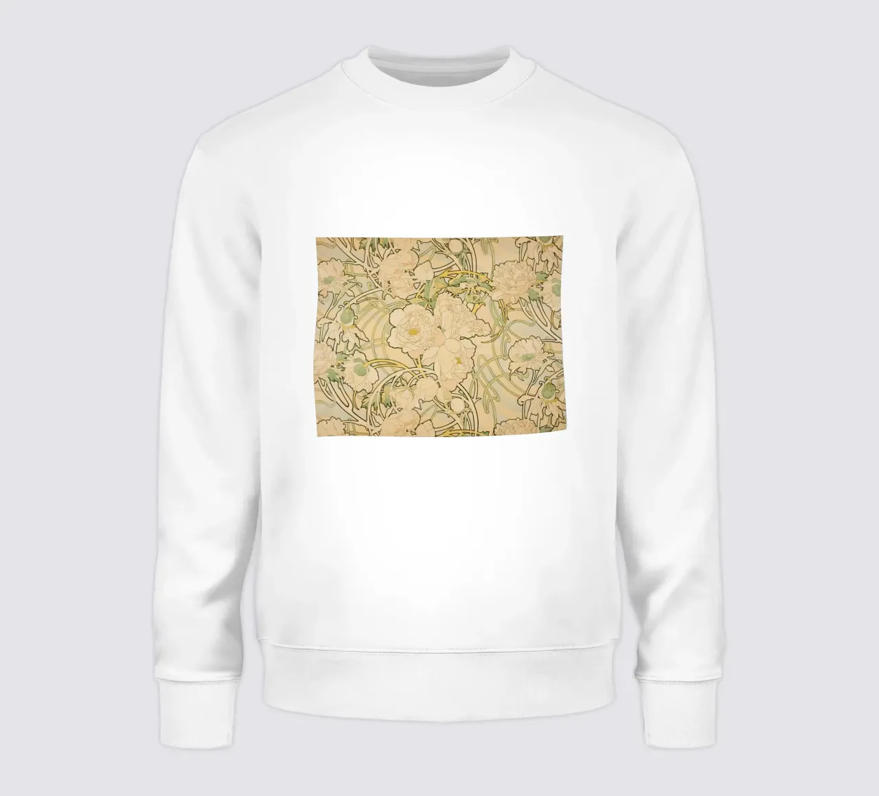 Alphonse Mucha - Flowers sweatshirt by Timeless Artworks