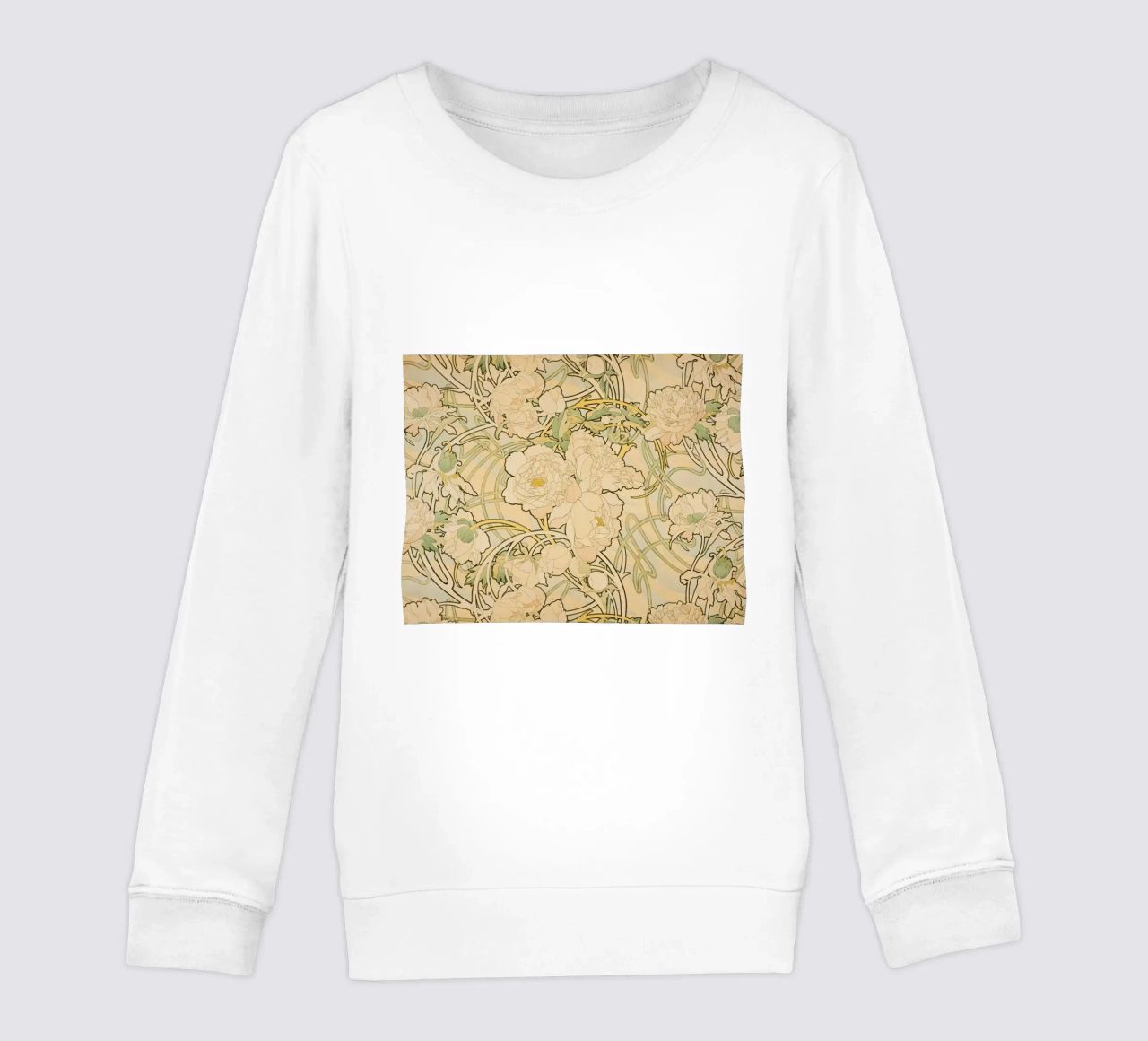 Alphonse Mucha - Flores sudadera para niño de Timeless Artworks