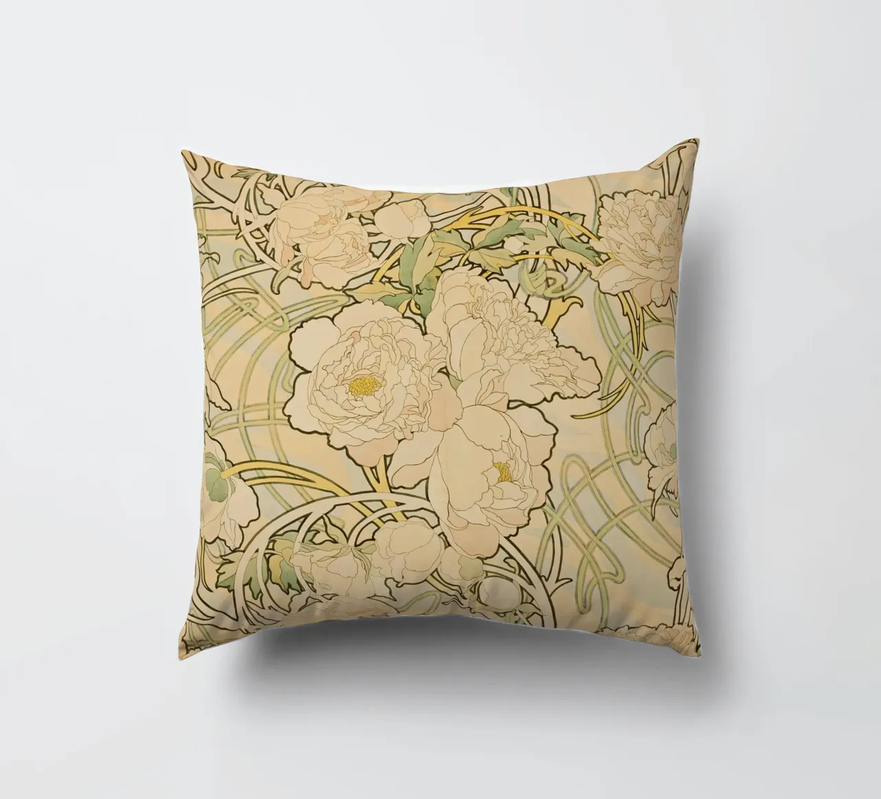 Alphonse Mucha - Fiori cuscino da Timeless Artworks