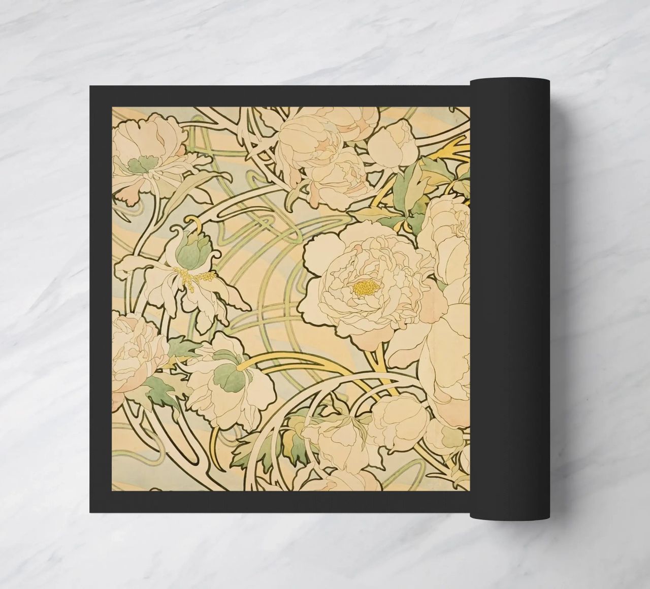 Alphonse Mucha - Flores felpudo de Timeless Artworks