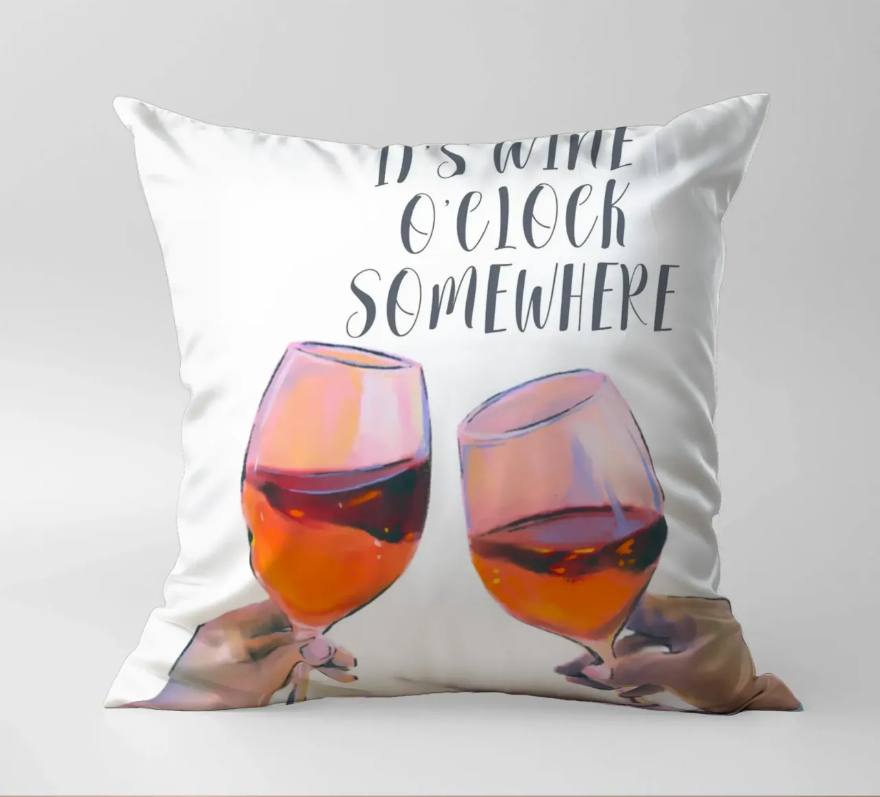 È L'ORA DEL VINO DA QUALCHE PARTE cuscino da ArtDesign by KBK
