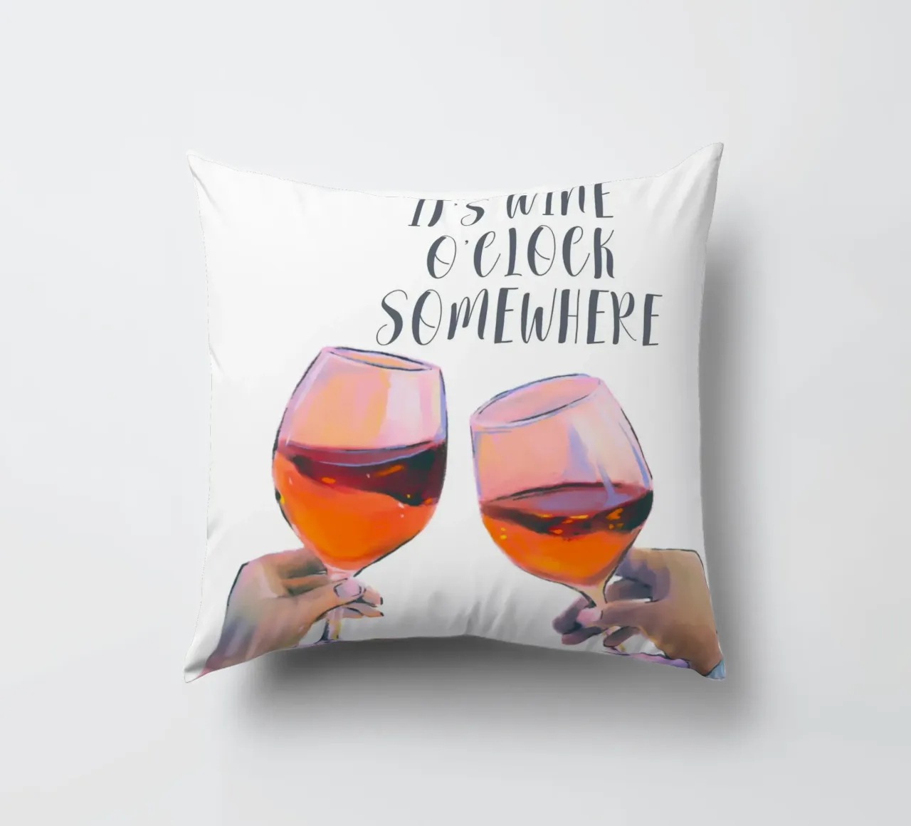 È L'ORA DEL VINO DA QUALCHE PARTE cuscino da ArtDesign by KBK