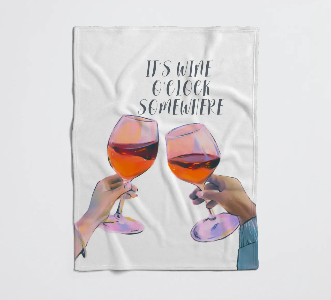 È L'ORA DEL VINO DA QUALCHE PARTE coperta in pile da ArtDesign by KBK