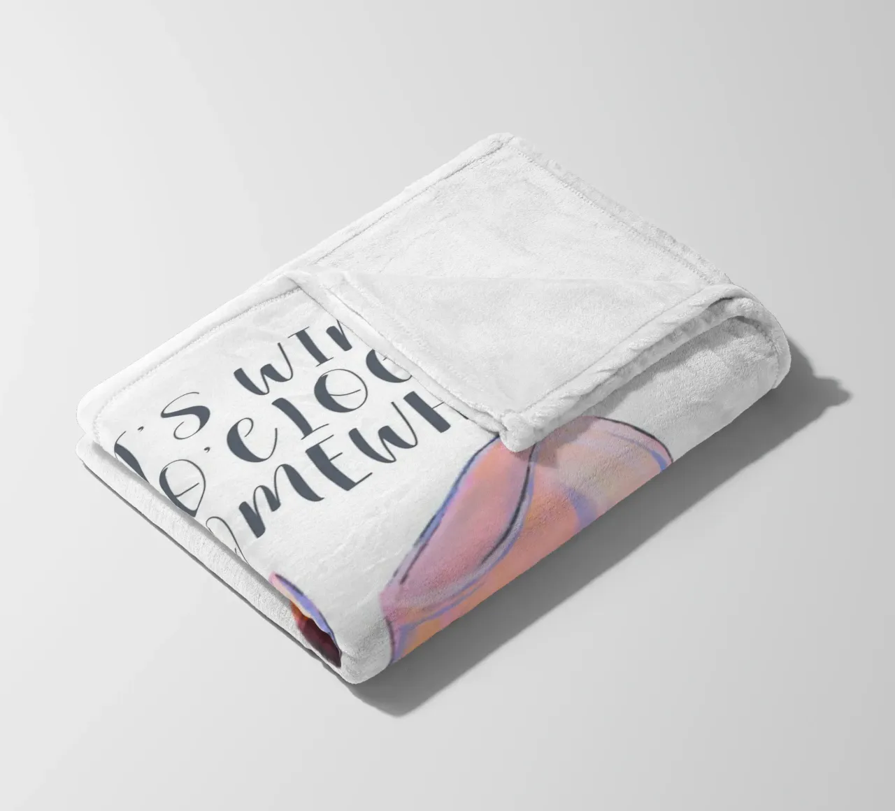 È L'ORA DEL VINO DA QUALCHE PARTE coperta in pile da ArtDesign by KBK