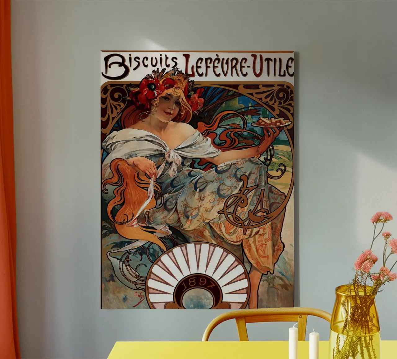 Alphonse Mucha - Biscotti Lefevre Utile tela da Timeless Artworks