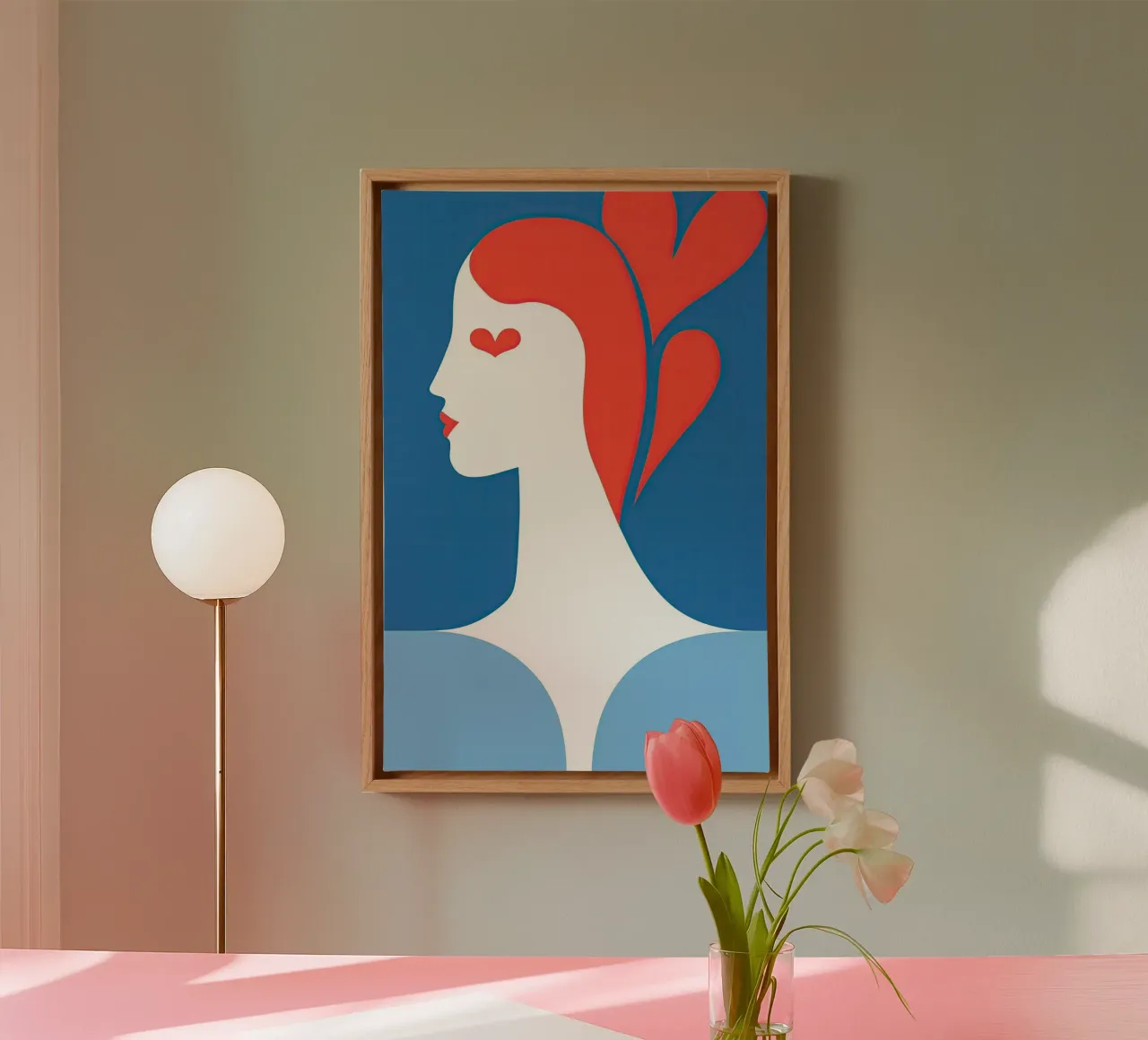 Abstracte hartenkoningin canvas met Baklijst van Autofocus