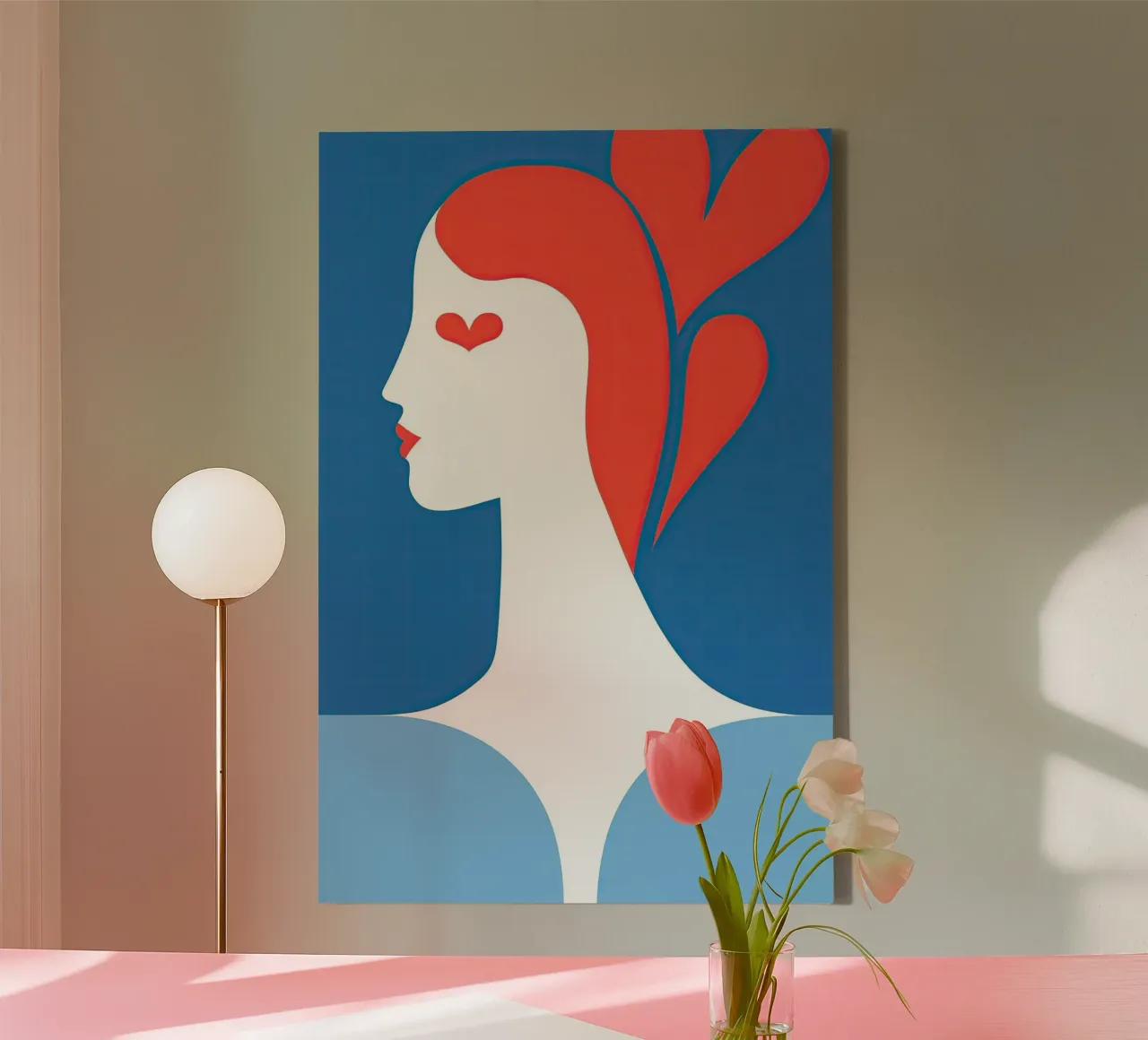 Abstracte hartenkoningin canvas met Baklijst van Autofocus