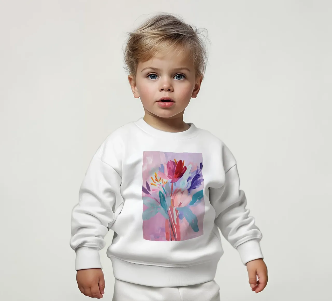 Floral Abstract Poster, Colourful Wall Art, Botanical Print baby sweatshirt by Boheme