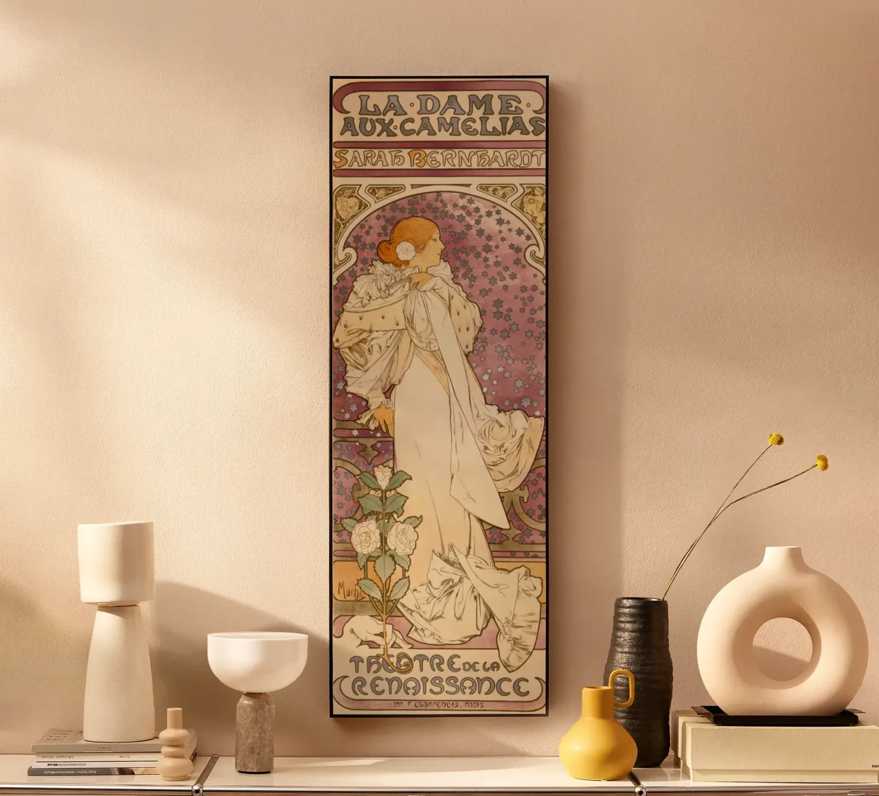 Alphonse Mucha - La signora delle camelie . 1896 alluminio dibond da Timeless Artworks
