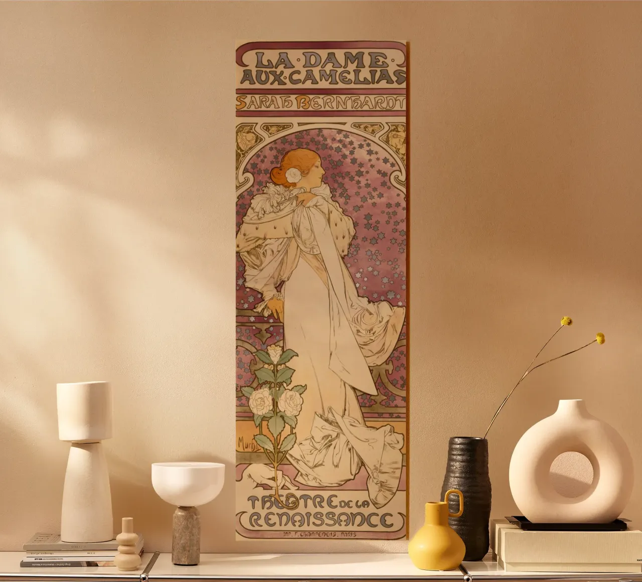 Alphonse Mucha - La signora delle camelie . 1896 alluminio dibond da Timeless Artworks