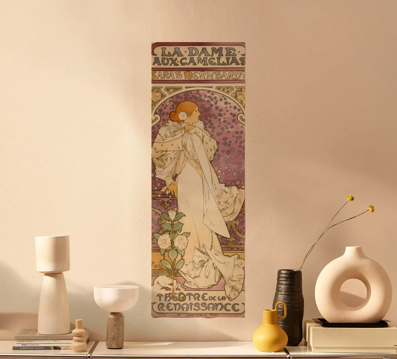 Alphonse Mucha - La signora delle camelie . 1896 carta hahnemühle da Timeless Artworks