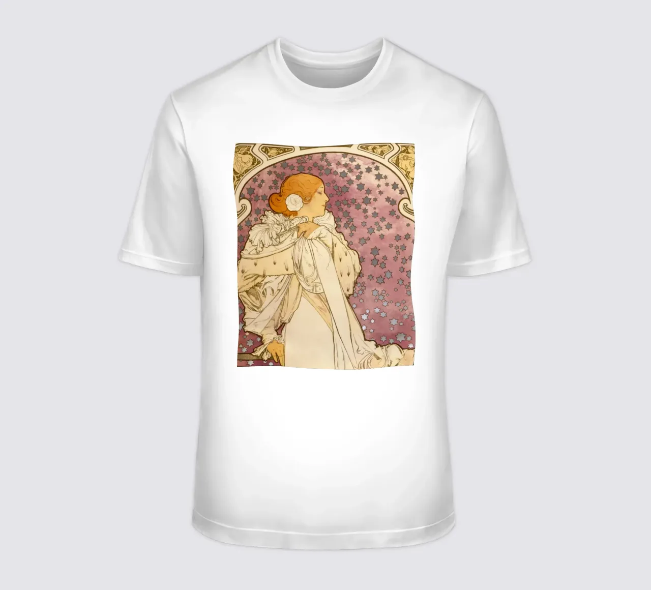 Alphonse Mucha - La signora delle camelie t-shirt da Timeless Artworks