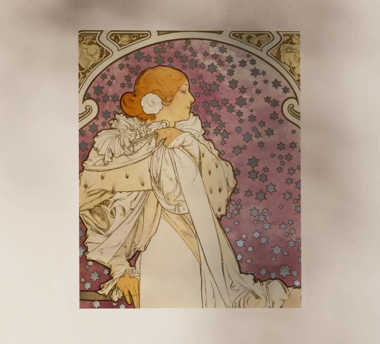 Alphonse Mucha - La signora delle camelie pellicola backlit da Timeless Artworks