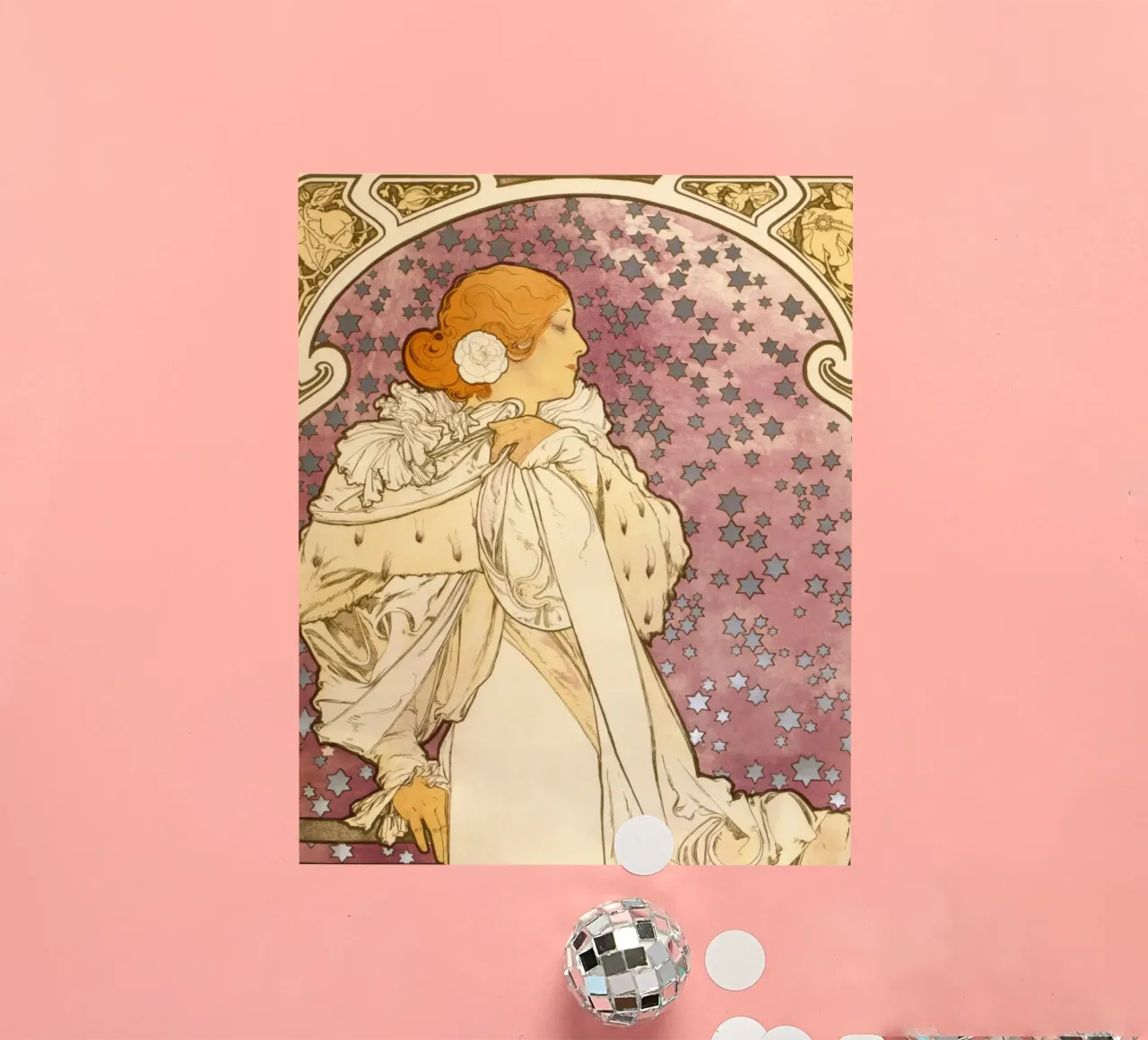 Alphonse Mucha - The Lady of the Camellias sticker by Timeless Artworks