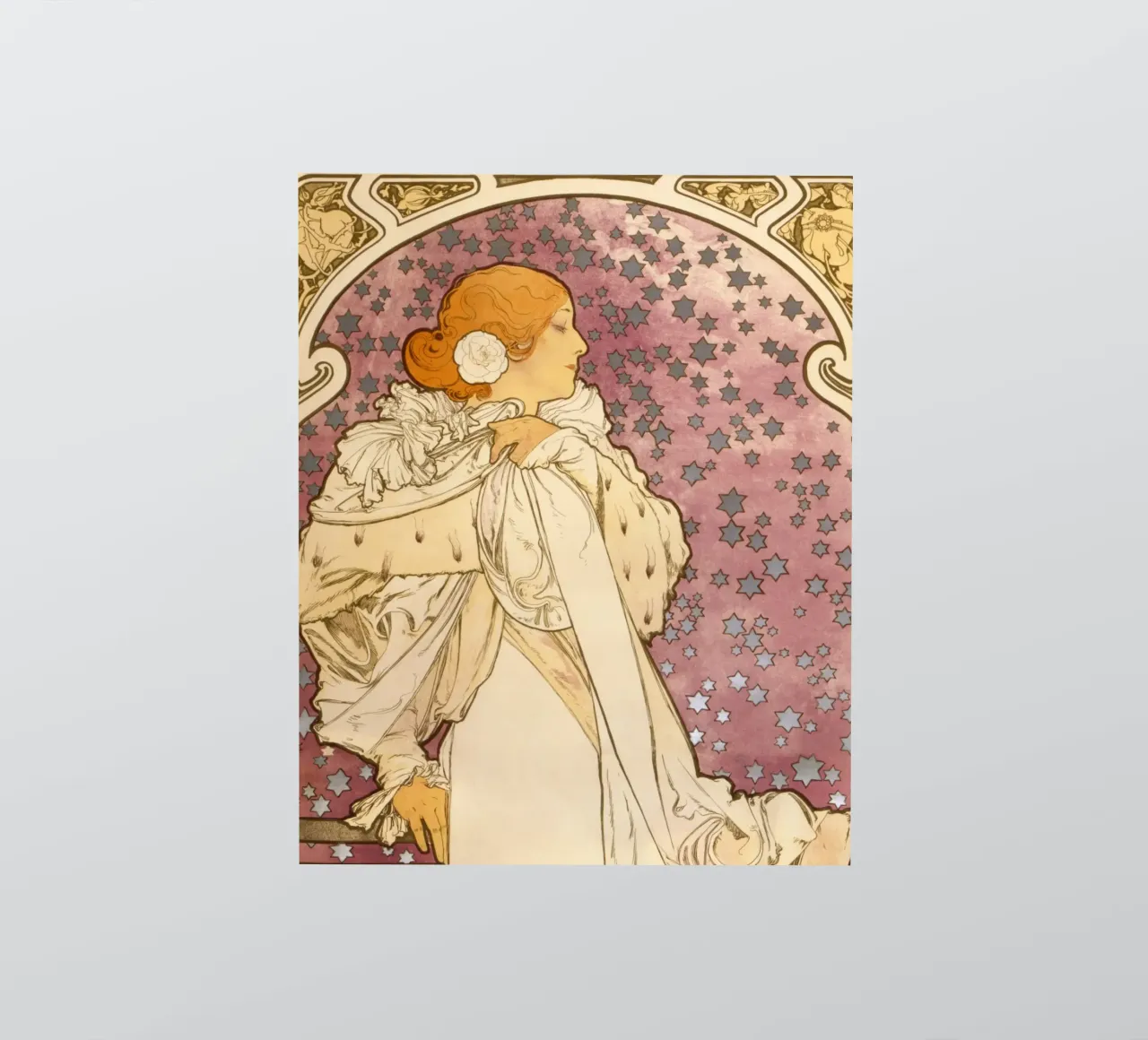Alphonse Mucha - The Lady of the Camellias sticker by Timeless Artworks