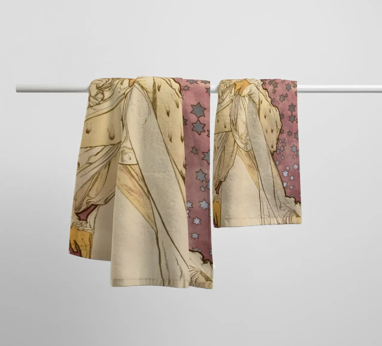 Alphonse Mucha - La signora delle camelie asciugamano da bagno da Timeless Artworks