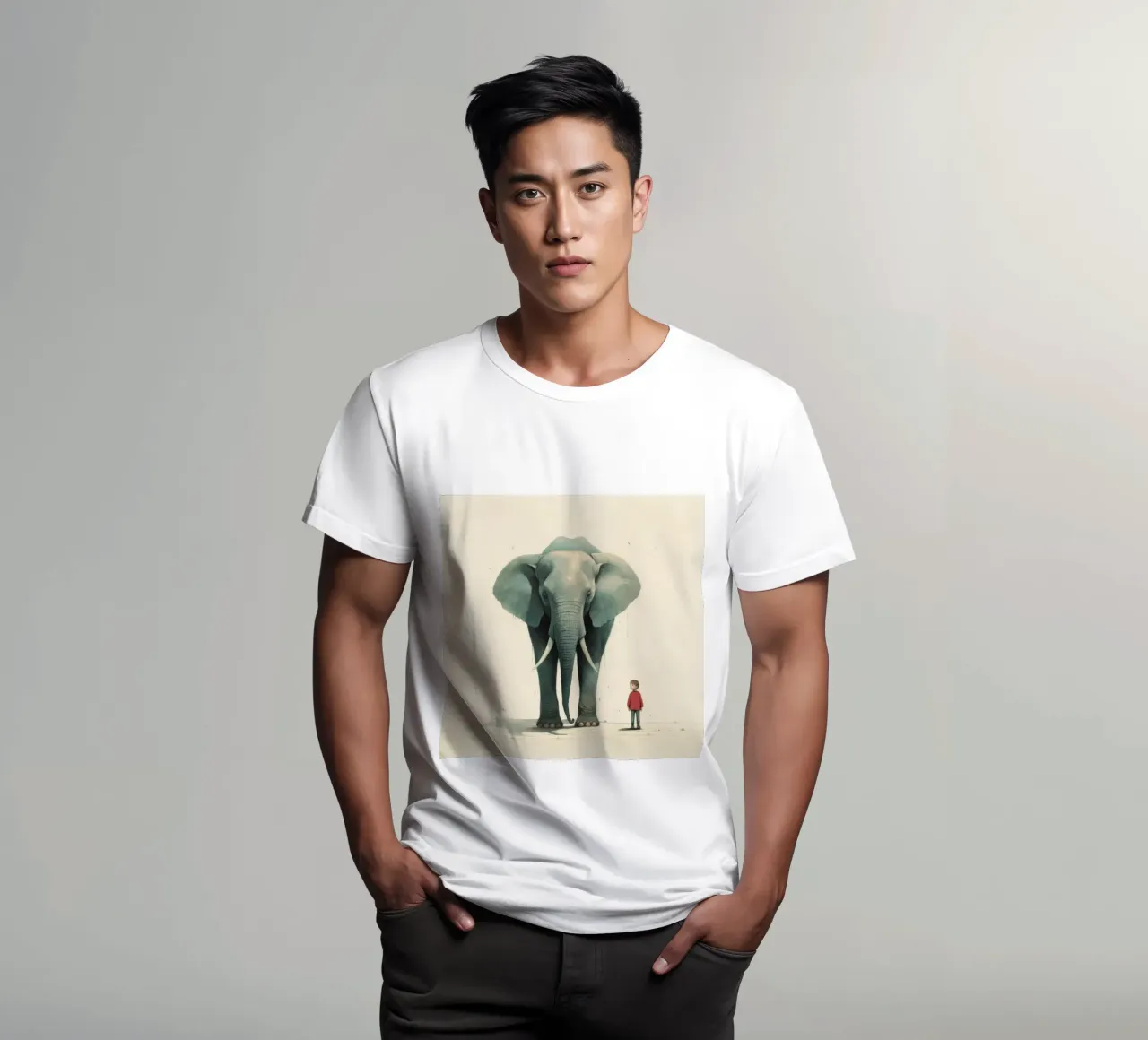 Elefante minimale 2 t-shirt da Minimal Animal Art