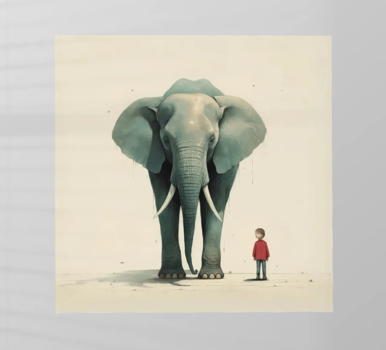 Elefante minimale 2 pellicola backlit da Minimal Animal Art