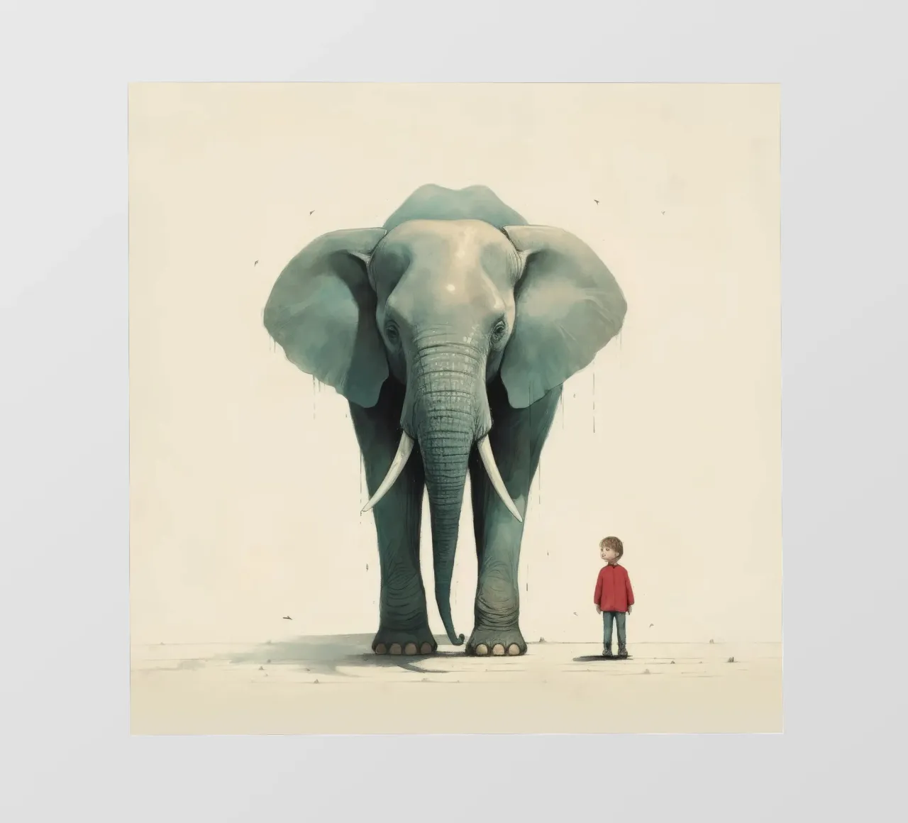 Elefante minimale 2 telo in pvc da Minimal Animal Art