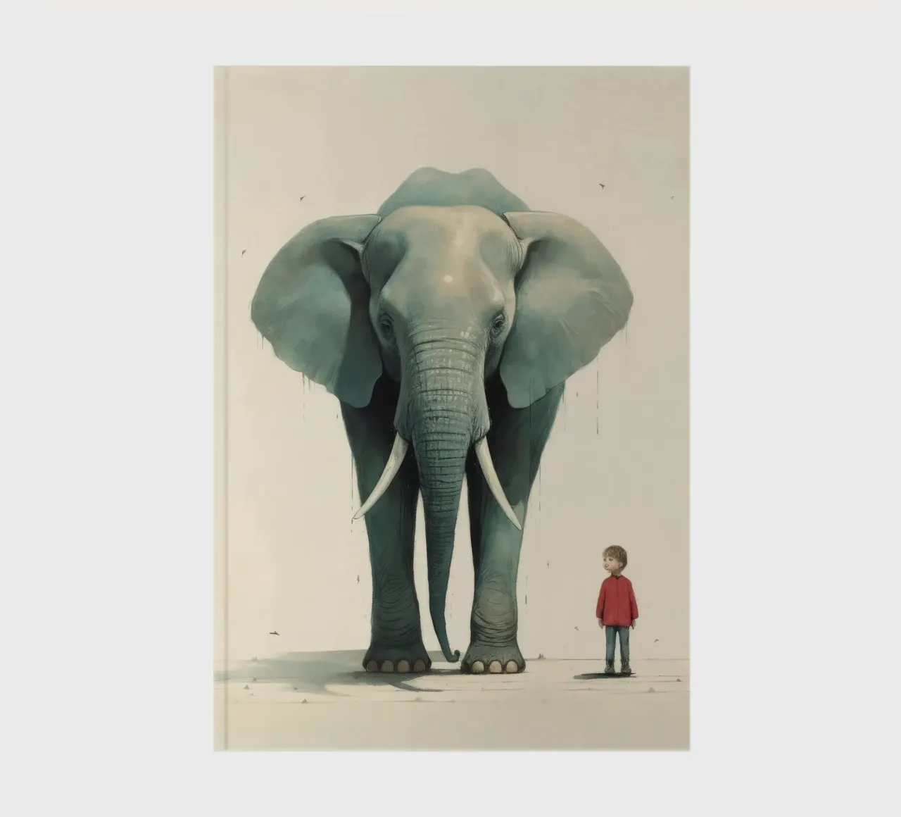 Minimal Elephant 2 notebook by Minimal Animal Art