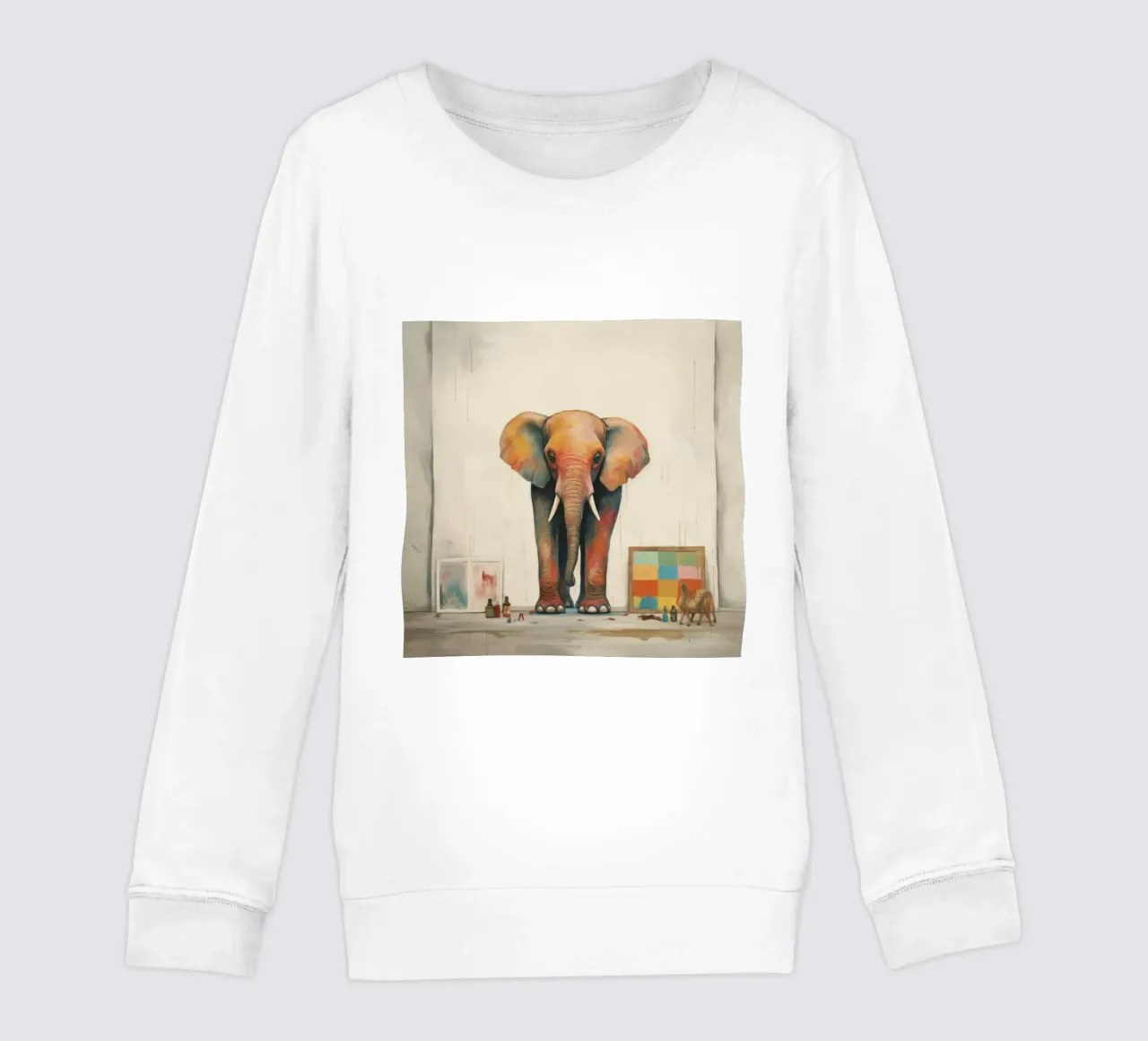 Elefante minimale 3 felpa bambino da Minimal Animal Art