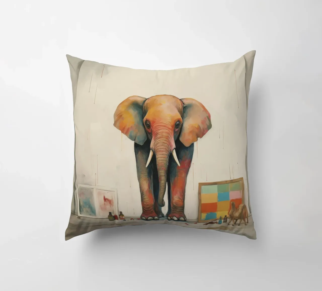 Elefante minimale 3 cuscino da Minimal Animal Art