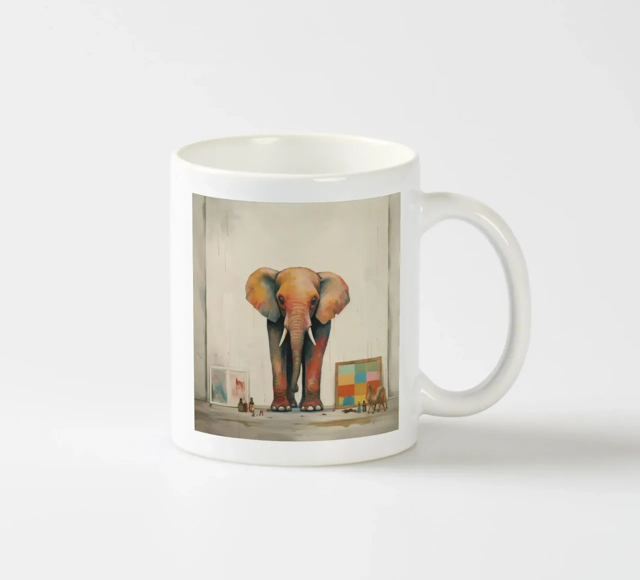 Elefante minimale 3 tazza in ceramica da Minimal Animal Art